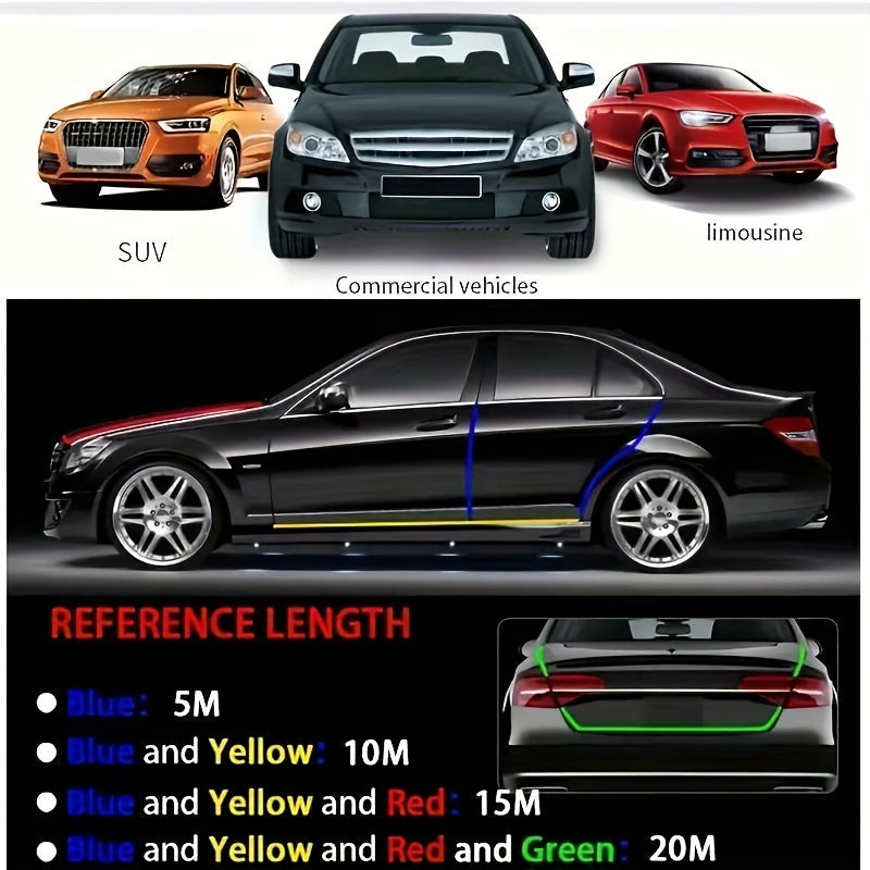 5m Car Door Chrome Decoration Strip with Rolled Design Scratch Protection Rear Bumper Guard