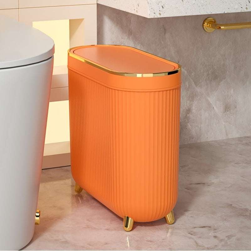 Narrow Slit Trash Can with Lid for Household and Office Use