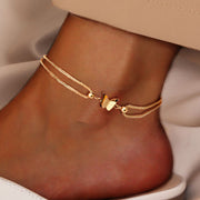 Women Matte Butterfly Anklet Hypoallergenic Stainless Steel Daily Wear