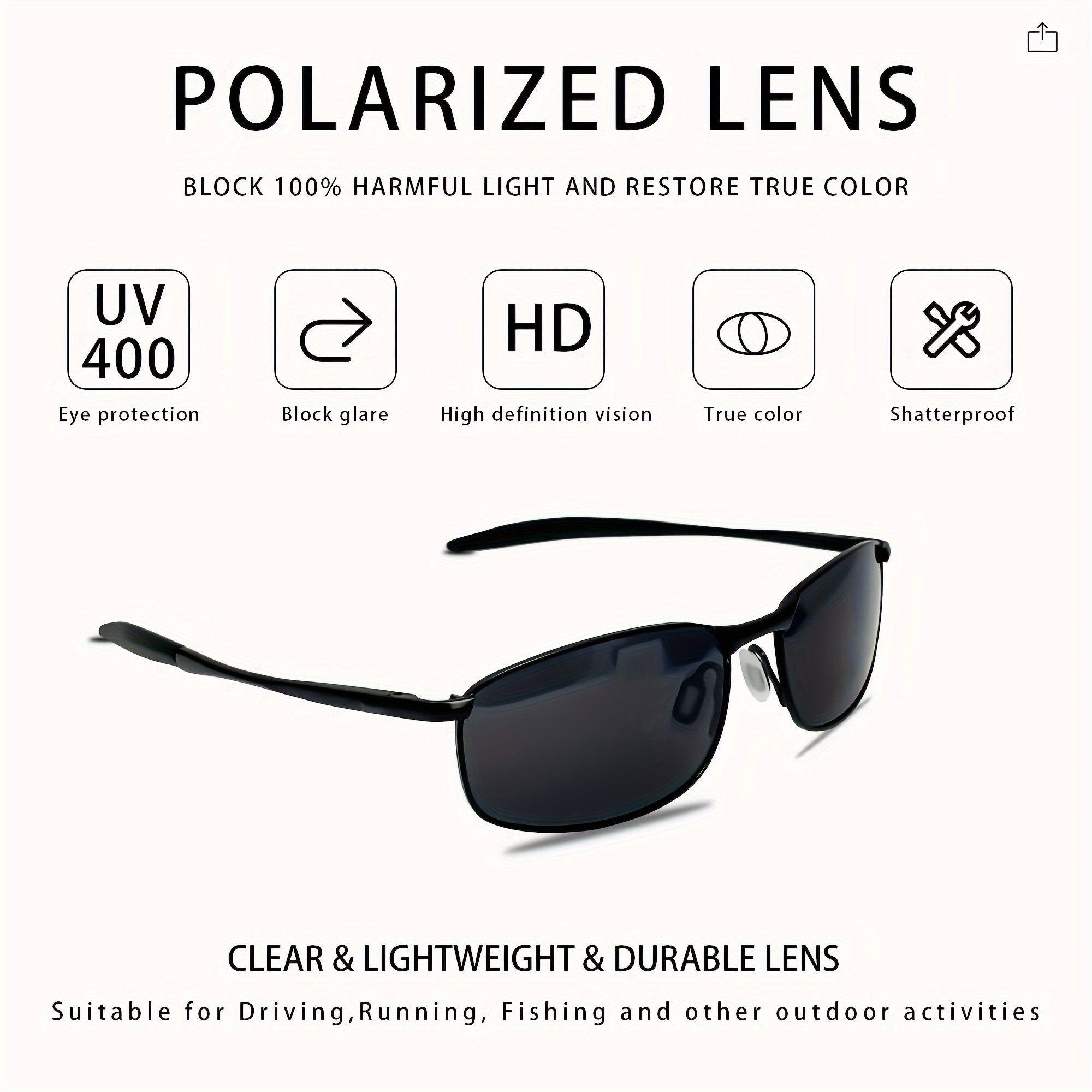 Men's Polarized Sunglasses for Driving and Outdoor Activities