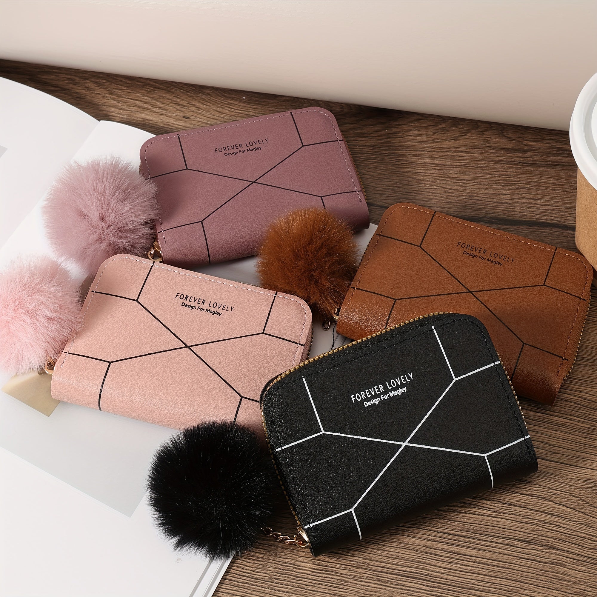 Стильный кошелек на молнии для монет и карт, идеален для повседневного использования, путешествий и школы.