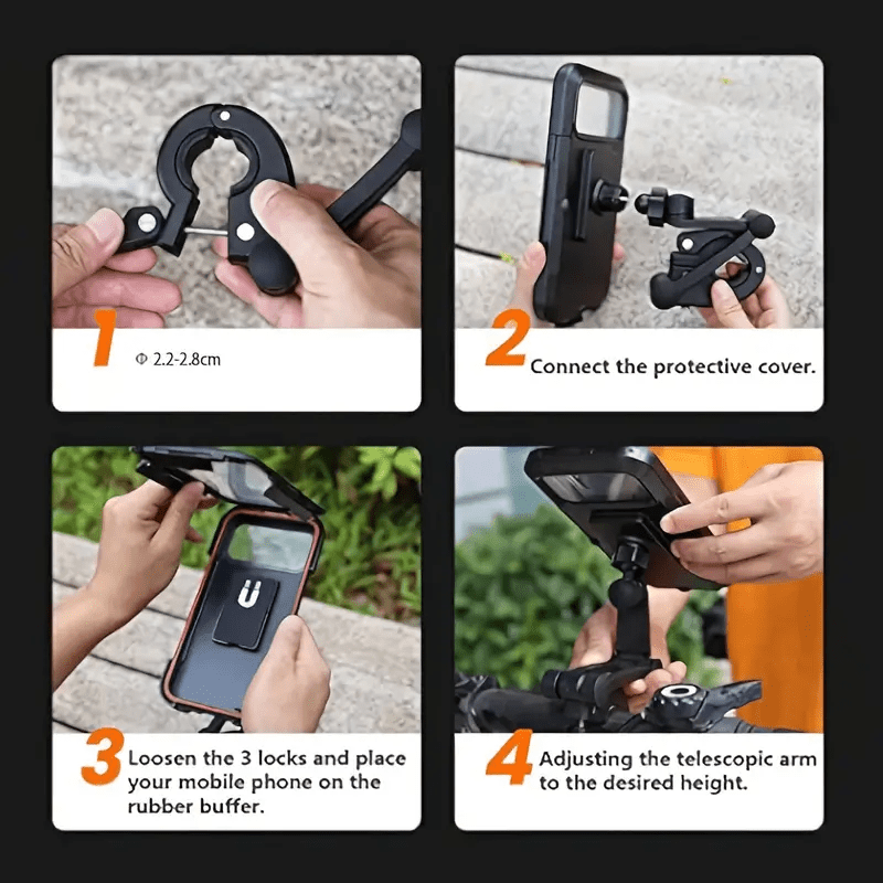Universal Waterproof Shockproof Bike Phone Holder for Motorcycle and Bicycle