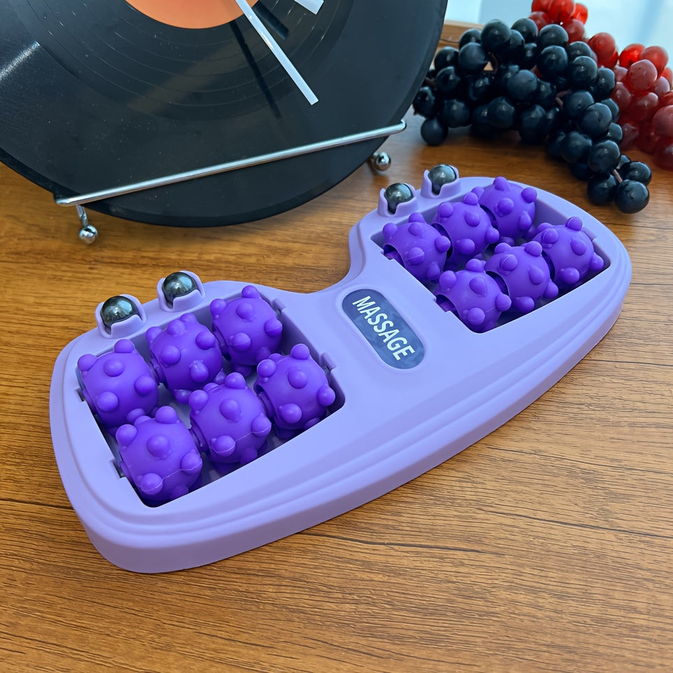 Four-Row Foot Massager with Large Acupressure Balls for Reflexology and Bottom Massage