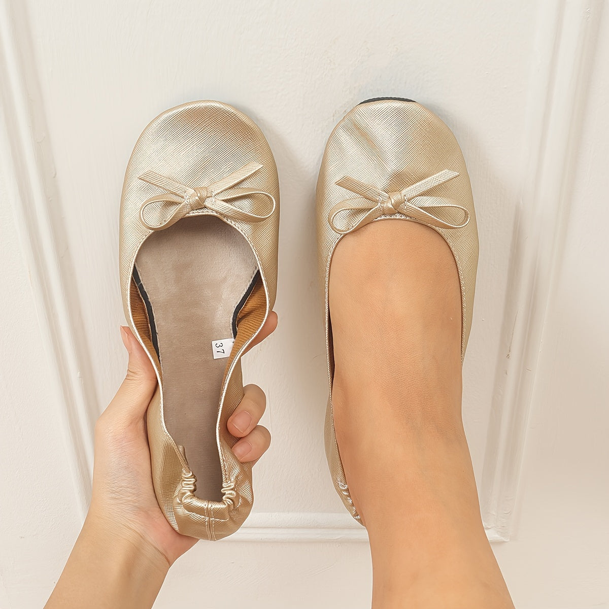 Zapatos de baile casuales suaves y ligeros para mujer, plegables, para ocio y uso en exteriores