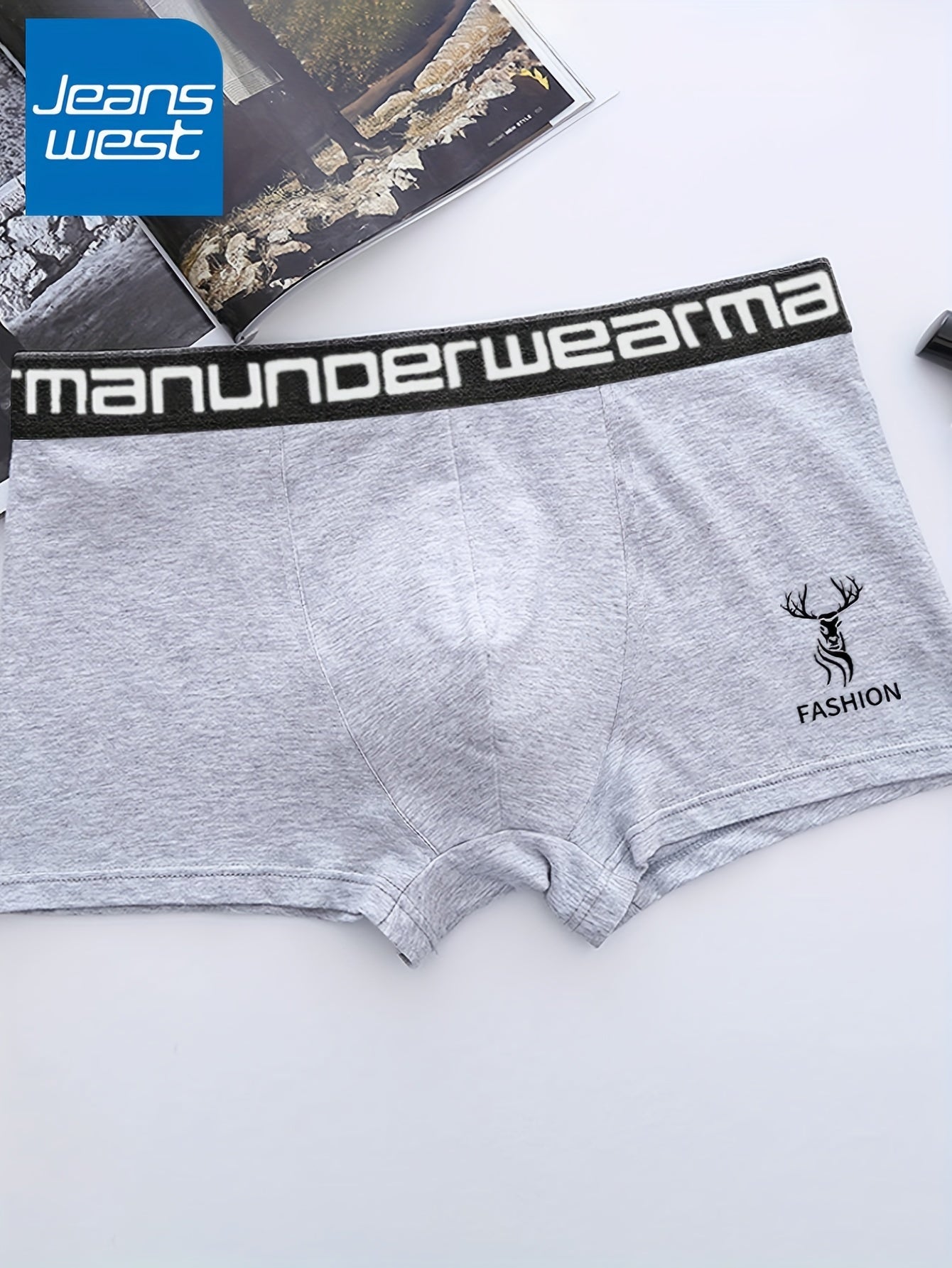 Men's Cotton Boxer Briefs 8-Pack Breathable Stretch Animal Print Shortie