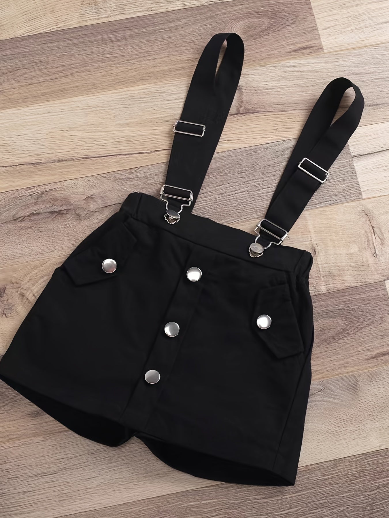 Girls Summer Outfit Ruffle Top and Suspender Shorts Cotton Solid Color Teen