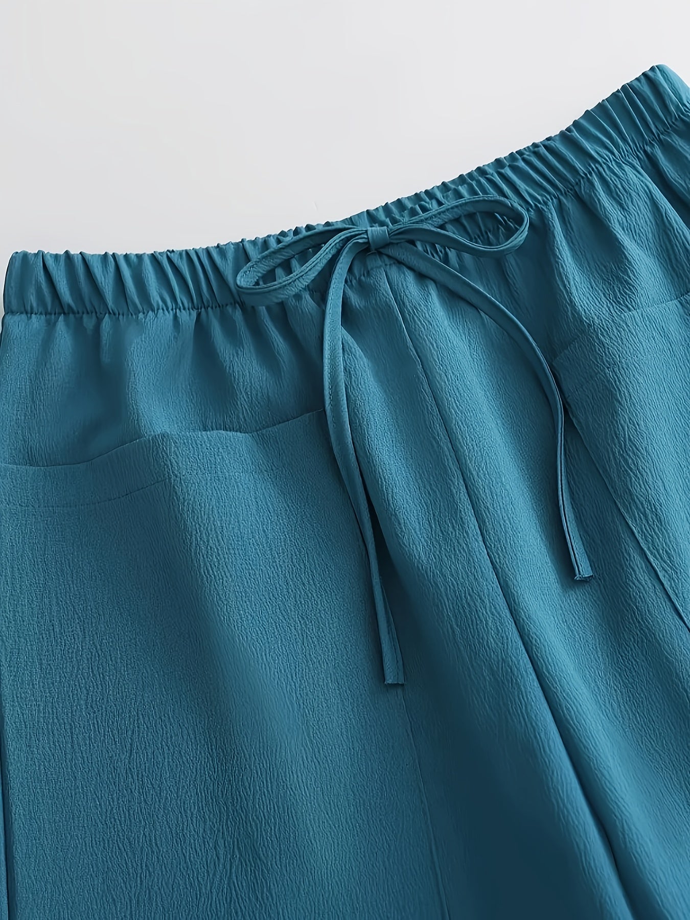 Women's Plus Size Casual Elastic Waist Drawstring Shorts Lightweight Polyester Spandex