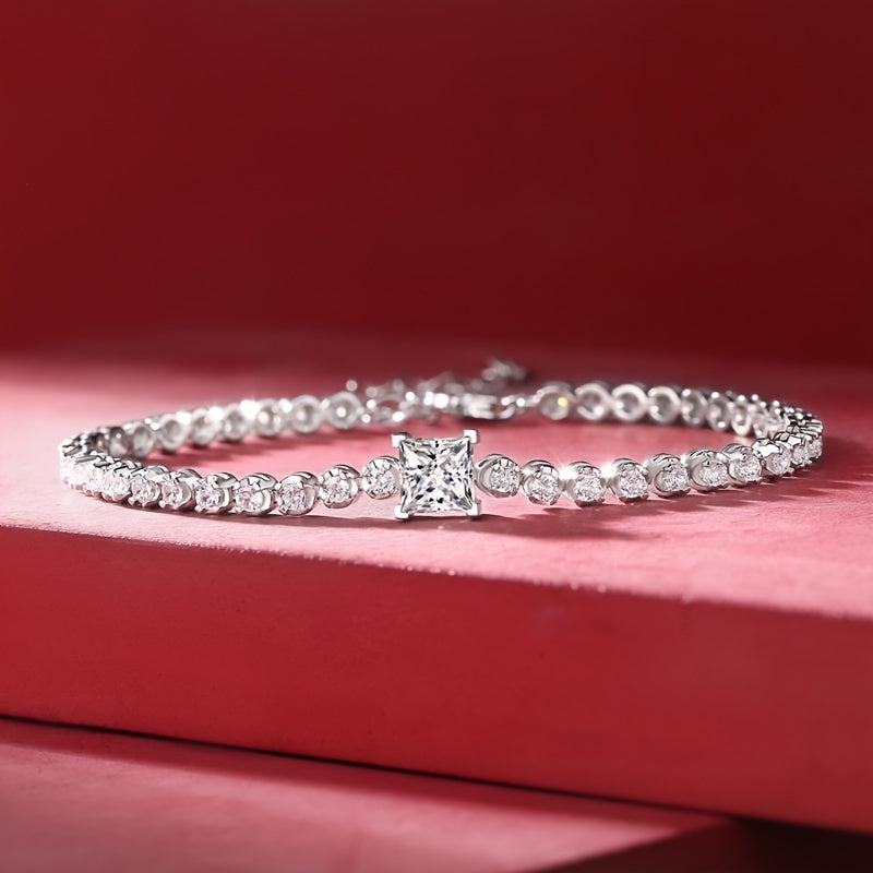 Sterling Silver Moissanite Tennis Bracelet for Weddings and Special Occasions