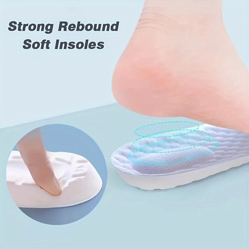 Unisex Latex 4D Arch Support Insoles Breathable Shock-Absorbing