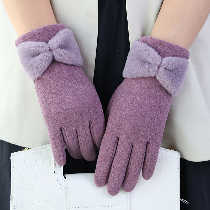 Women's Winter Gloves Warm Windproof Touchscreen Leather Gloves