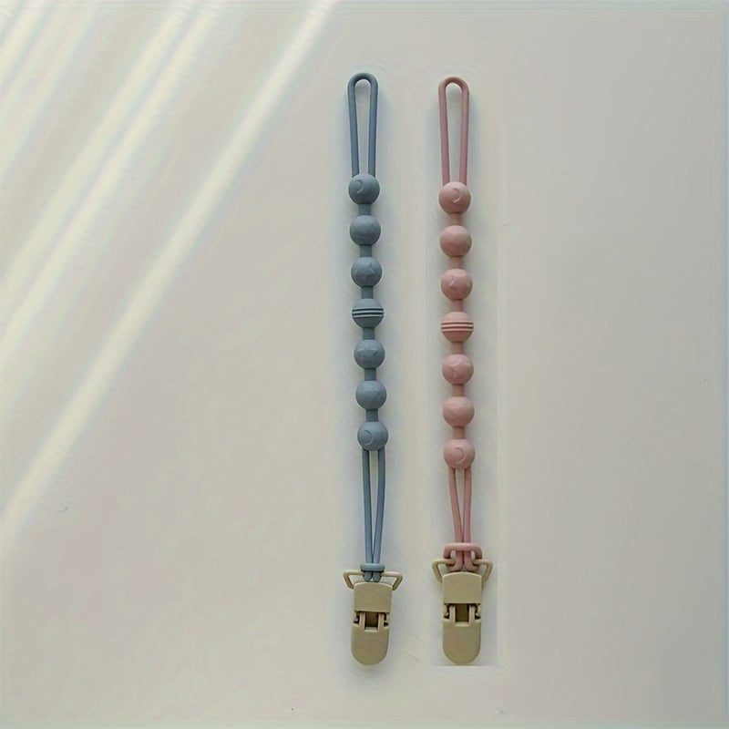 Set of 3 Baby Pacifier Clips Non-Toxic Silicone Gender-Neutral Durable and Long-Lasting