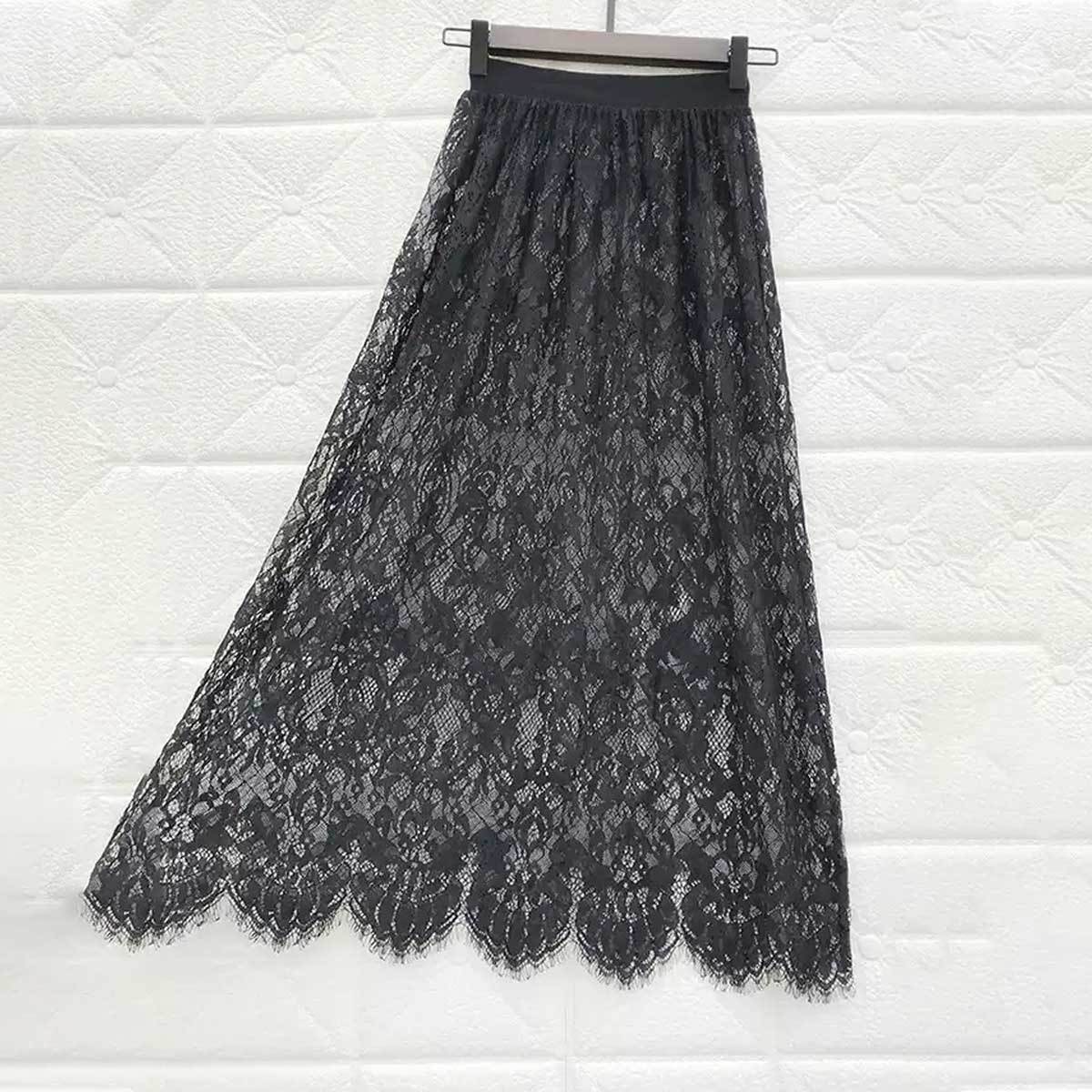 Victorian Gothic Lace Petticoat Skirt for Brides Polyester Romantic Layering Available in Two Lengths