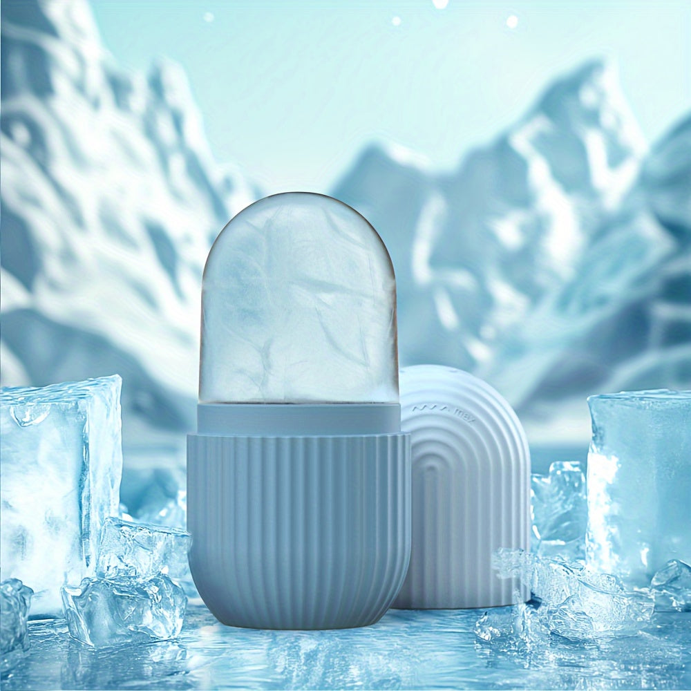 Unisex Silicone Ice Roller for Face Cooling Gel Core Puffiness Reduction Beige