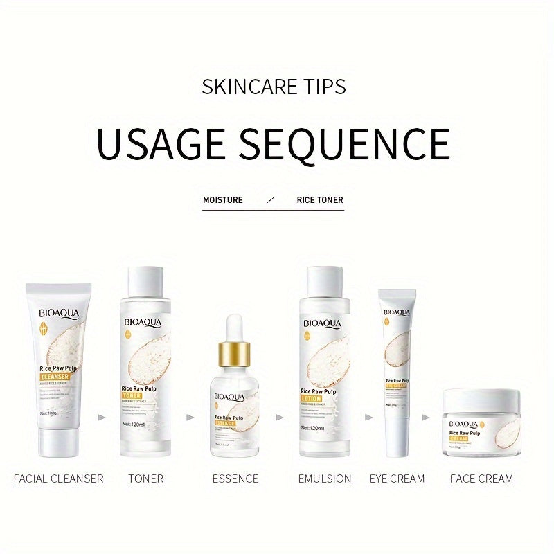 6-Piece Rice Skin Care Set for Women Moisturizing Nourishing Gift