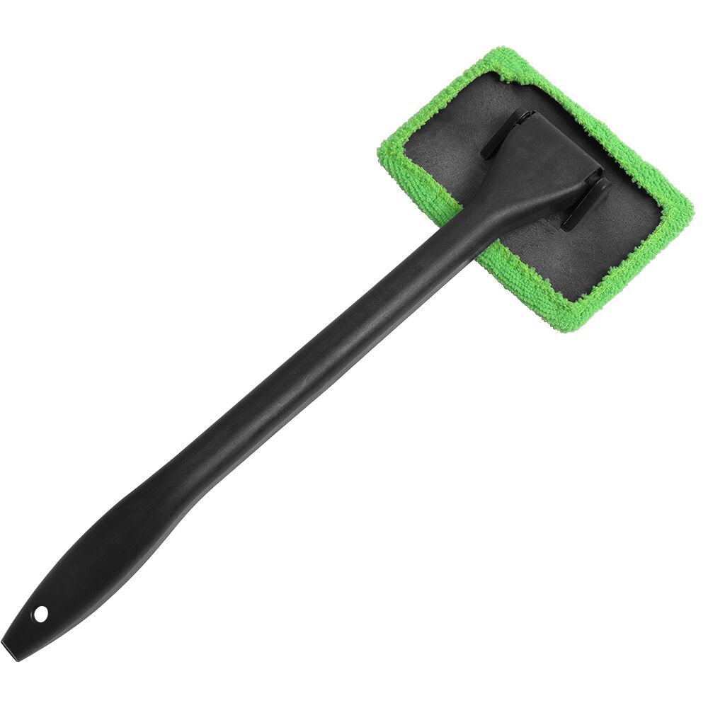 Mustahkam Polyester Uzun Qoʻltiqdagi Avtomobil Shisha Tozalagich, Yashil Mikrofiber Matolar bilan - Oson Ushtirish, Chiziksiz Deraza Tozalash Vositasi, Uy va Avtomobil Tozalash uchun Ideal