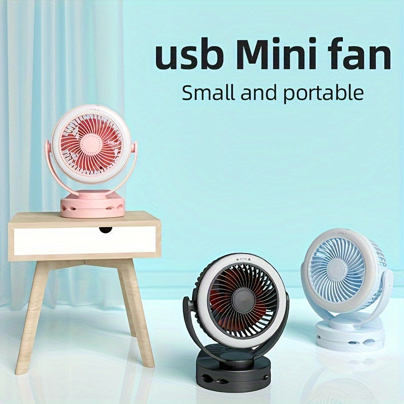 Clip-On Fan 15.24cm with 3 Speeds Quiet USB Desk and Clamp Fan