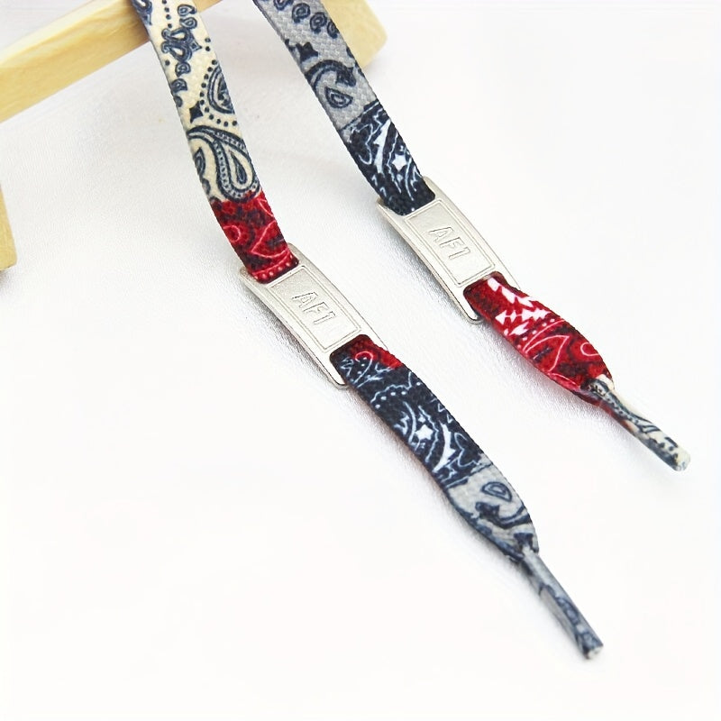 Unisex Flat Shoelaces with Decorative Buckles for Canvas and Sports Shoes