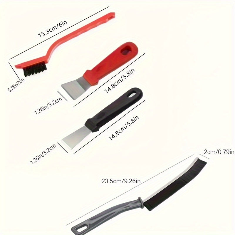 Oshxona tozalash to'plami, pechka va sham uchun metall va plastmassa scraperlar bilan