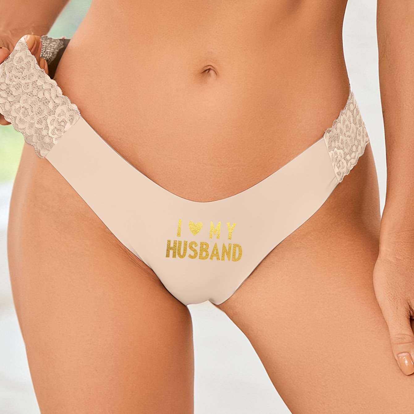 Seamless Letter Print Thong Lingerie for Women Sexy and Comfortable