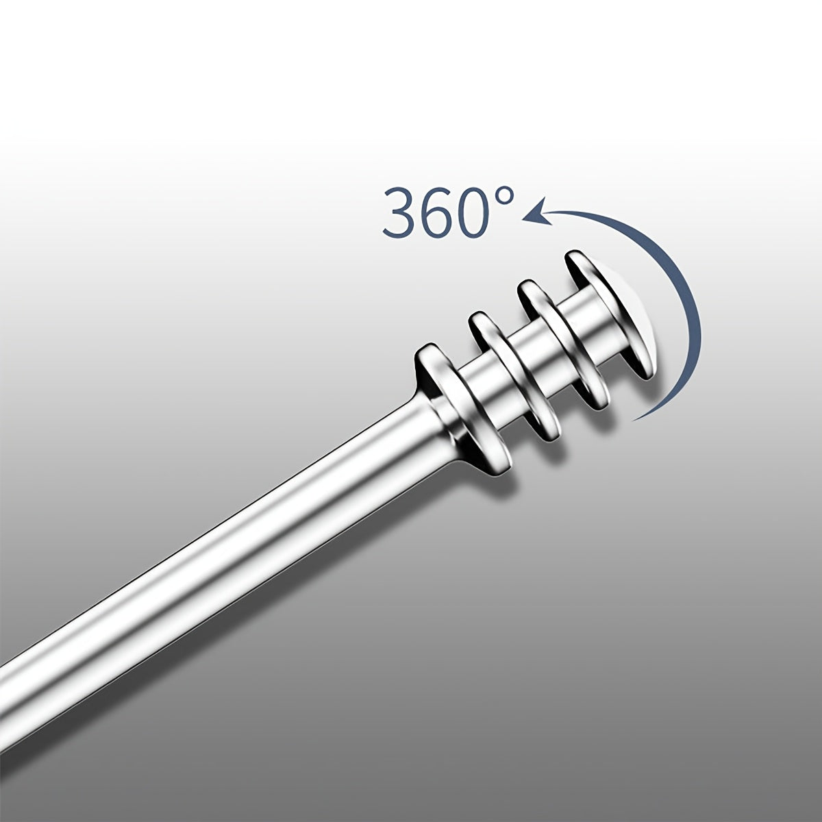 Stainless Steel Ear Cleaning Kit with Rotating Stick and Storage Bag for Home Travel