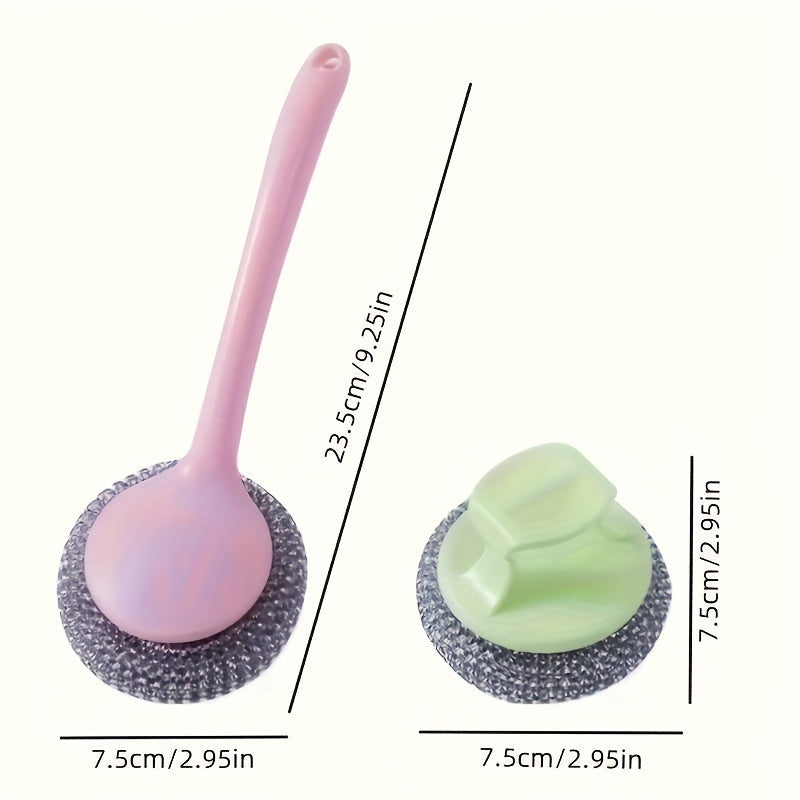 10 dona zanglamas po'lat simli tozalash vositalari to'plami oshxona, hammom va hojatxona idishlarini qo'lda tozalash uchun. Elektrsiz og'ir yuk ko'taruvchi metall tozalash yostiqlari, almashtiriladigan gubkalar va 2 ta zaxira bosh bilan.