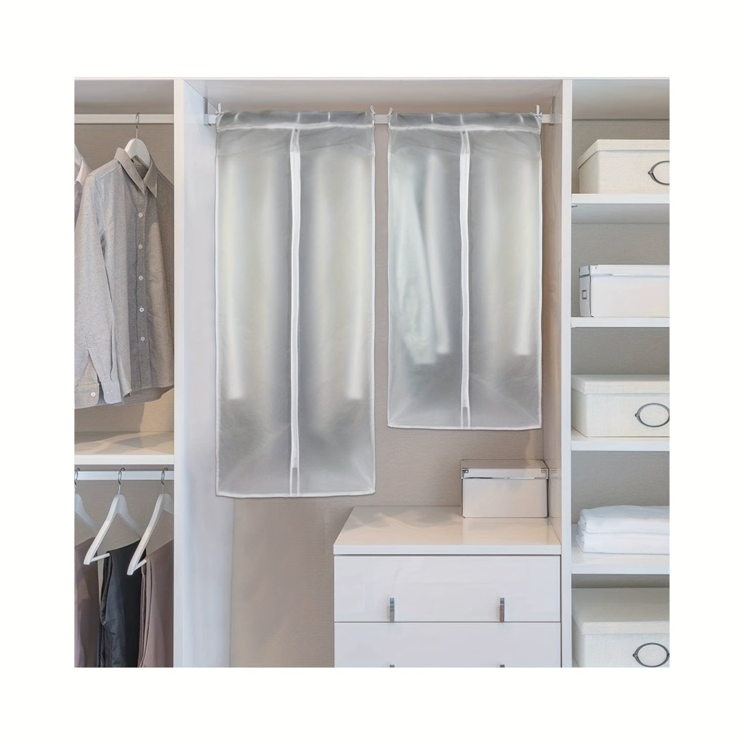 Kiyimlar saqlash uchun mustahkam zippersi va qalinlashtirilgan material bilan kiyim sumkasi