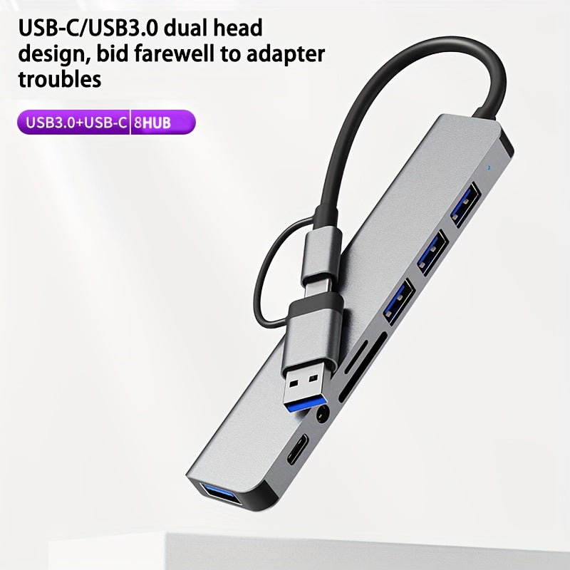 High Speed USB C Hub with 4 USB Ports SD TF Card Reader and 3.5mm Audio Output