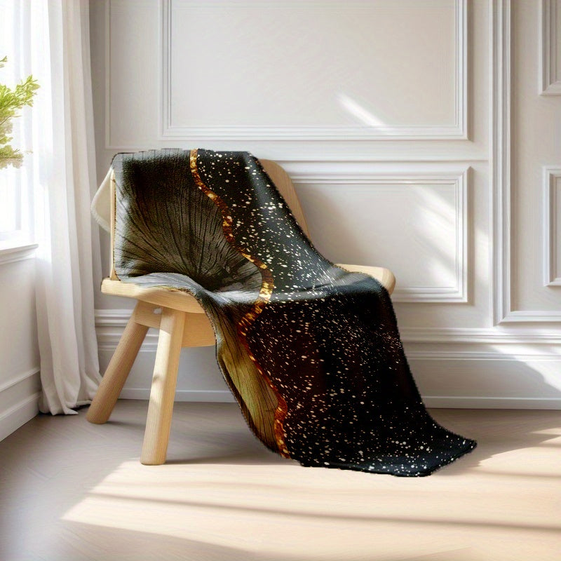 Flannel Throw Blanket Black Gray Pattern Cozy Bed Couch Gift Easy to Clean