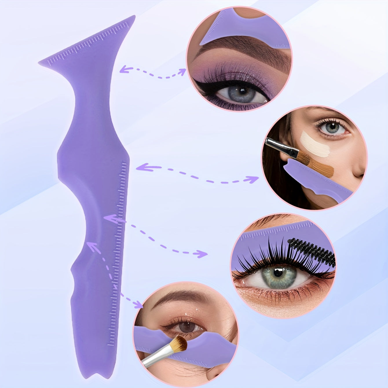 Qayta ishlatiladigan silikon makiyaj qoʻllanmasi, qosh, lab va koʻzoynak uchun