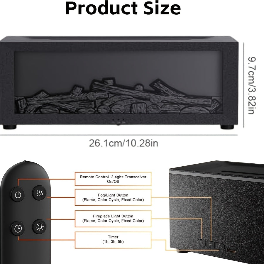 Электрический аромат diffuser с эффектом реалистичного пламени, 7-цветной LED, таймером автоматического отключения, питание от USB для домашнего офиса спальни релаксации