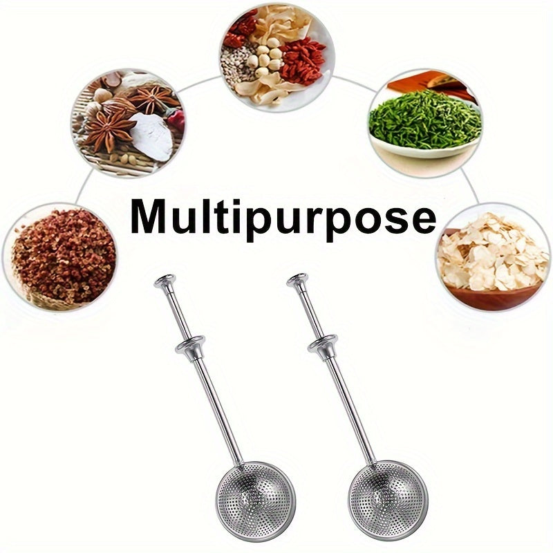 Telescopic Round Ball Tea Infuser Stainless Steel Loose Leaf Tea Strainer Long Handle