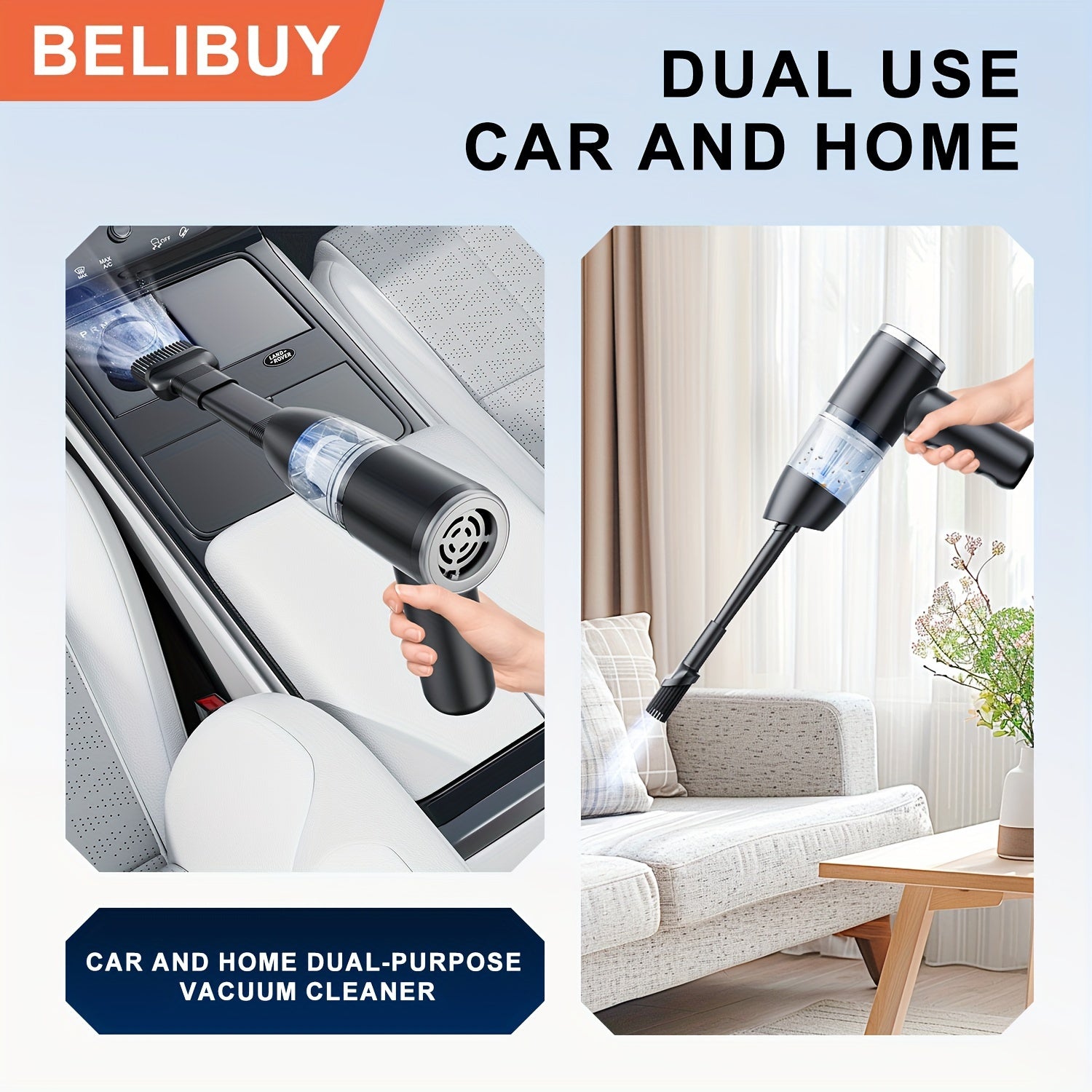 Cordless Handheld Car Vacuum Cleaner with Cyclonic Suction and Blow