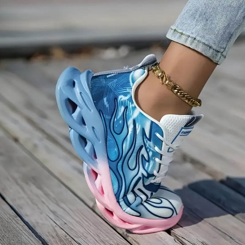 Women's All-Season Lightweight EVA Running Shoes Blue Pink Gradient