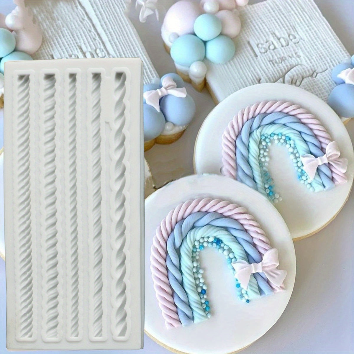 Fried Dough Twist Silicone Mold for Cake Decorating Baking Tools