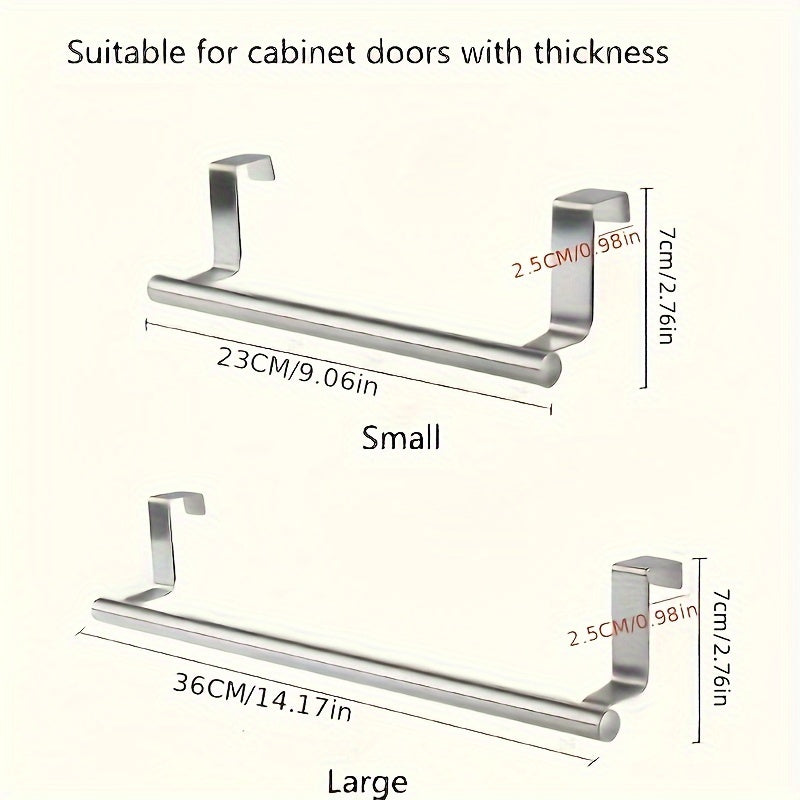Stainless Steel Towel Hanger Rack for Kitchen Cabinet Door Storage