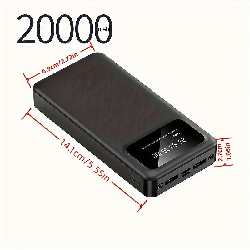 Banco de energía de 20000mAh con carga rápida, batería de litio y conector Micro USB