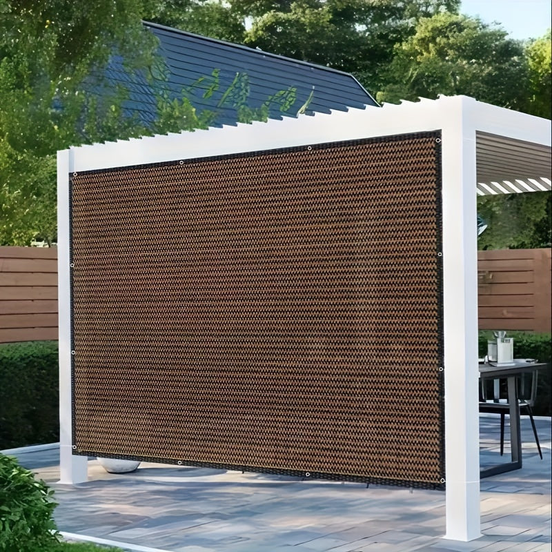 Coffee Color Outdoor Privacy Net Sunshade Garden Privacy Screen Copper Material