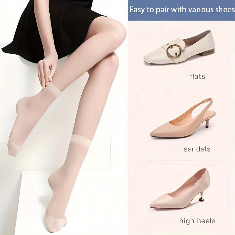 Ayollar va erkaklar uchun 5 juft ko'rinmaydigan kristal qisqa paypoq, ultra yupqa, teshiklarga qarshi tarmoqli to'qimachilik