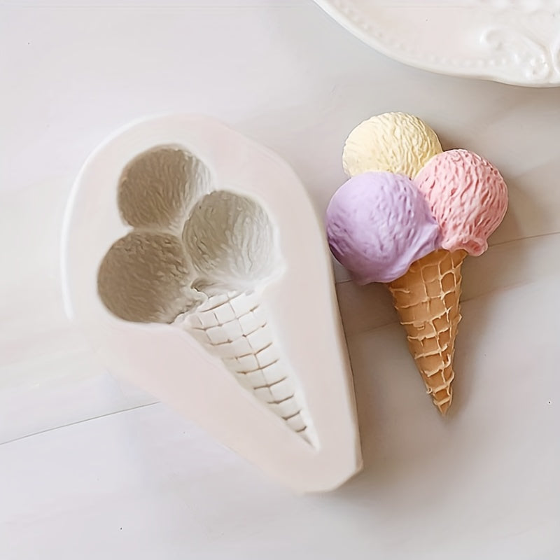 Ice Cream Shaped Silicone Mold for Candy, Fondant, Biscuits, and Ice Cream