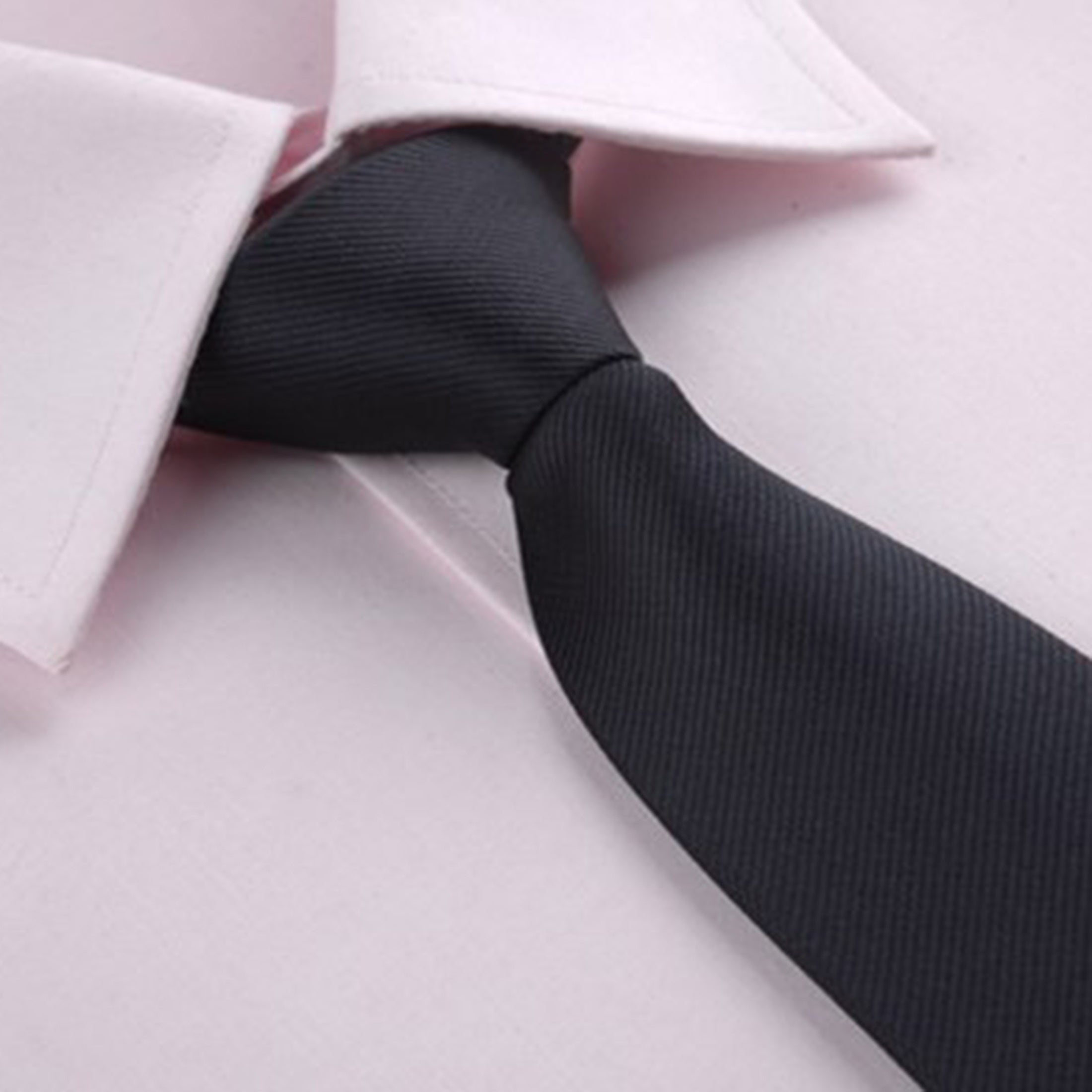 Black No-Tie Adjustable Bow Tie for Formal Business and Wedding Attire