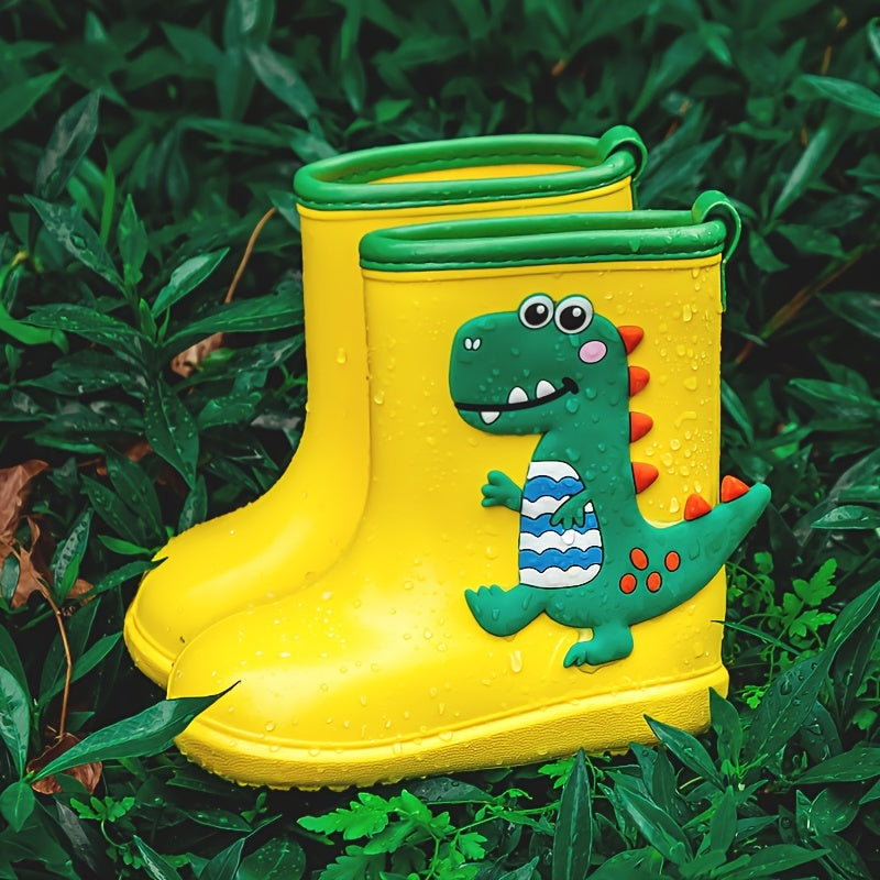 Kids Rain Boots Slip-Resistant Ankle Shoes Dinosaur Unicorn Casual All-Season