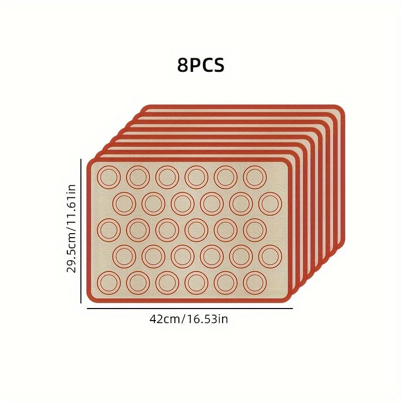 Silicone Baking Mats Set of 4 with Festive Designs for Cookies Macarons and Treats