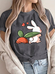 Women's Loose Large Size T-Shirt, Breathable Cotton, Short Sleeve, Casual Spring Summer