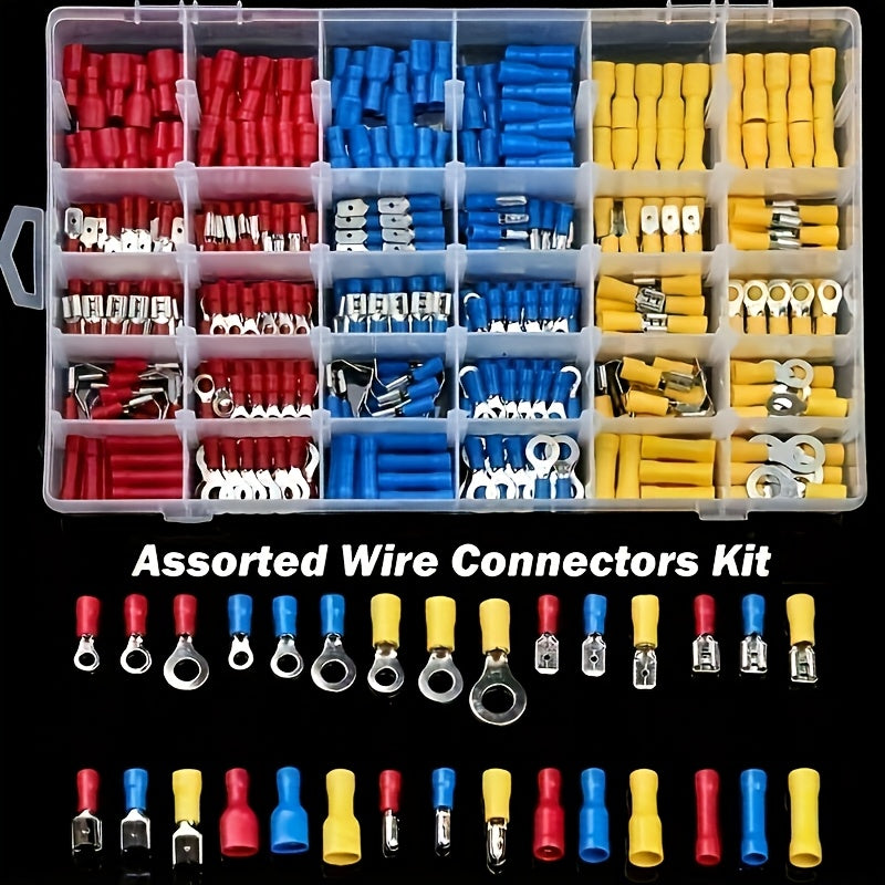 Kit de terminal de pala aislado de 102 piezas, crimpadoras, conectores de cable, tamaños surtidos