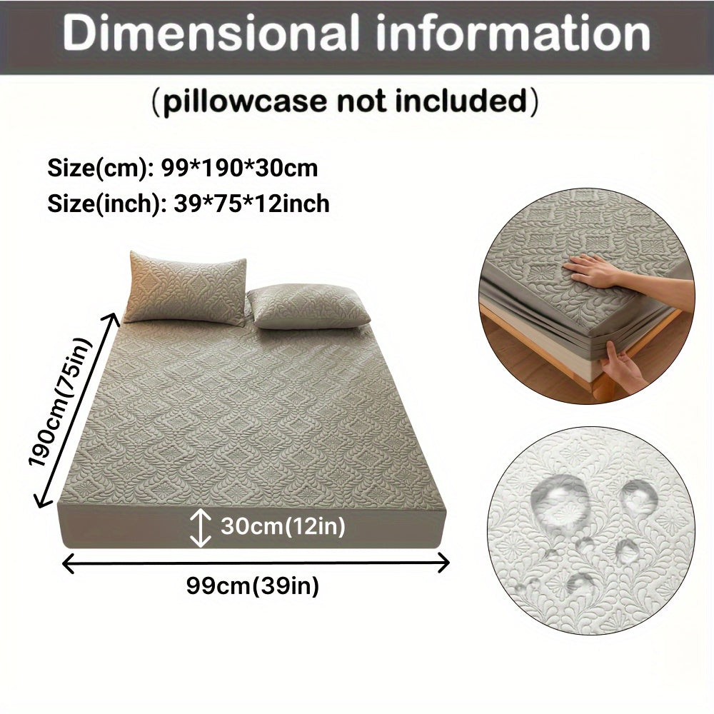 Waterproof Quilted Mattress Protector Fitted Sheet Teal 1-Piece Ultra-Soft Breathable