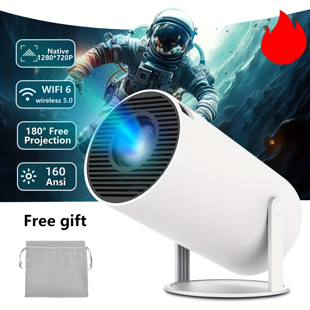 Portable Android Projector 200 ANSI 4K 1080P WiFi 6 Smart Home Cinema