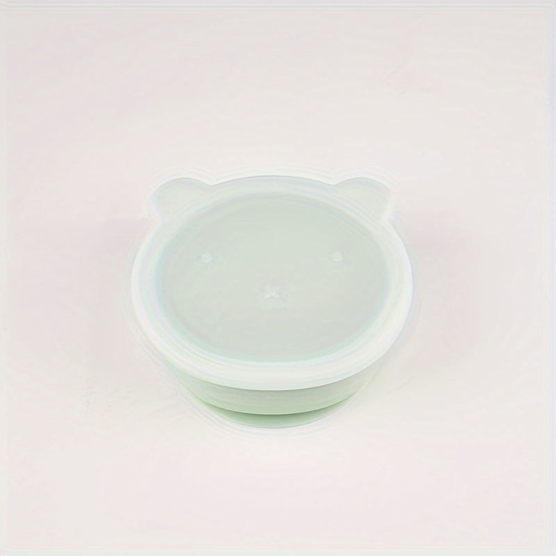Kids' Silicone Feeding Bowl Set with Lid and Suction Base for Independent Eating