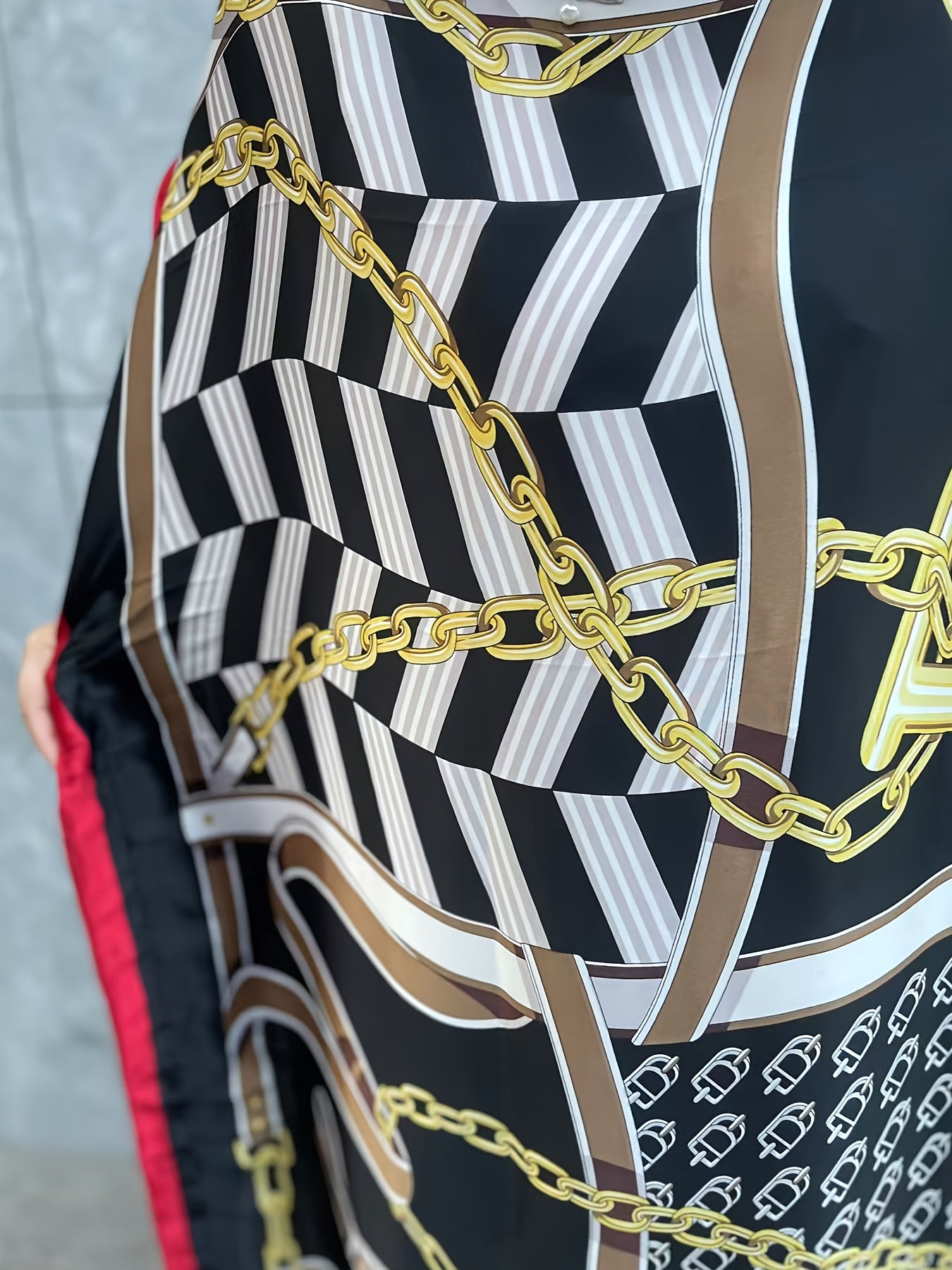 Платье большого размера для женщин с цветочным принтом и длинным кроем с шарфом, черное и белое, летняя вечеринка