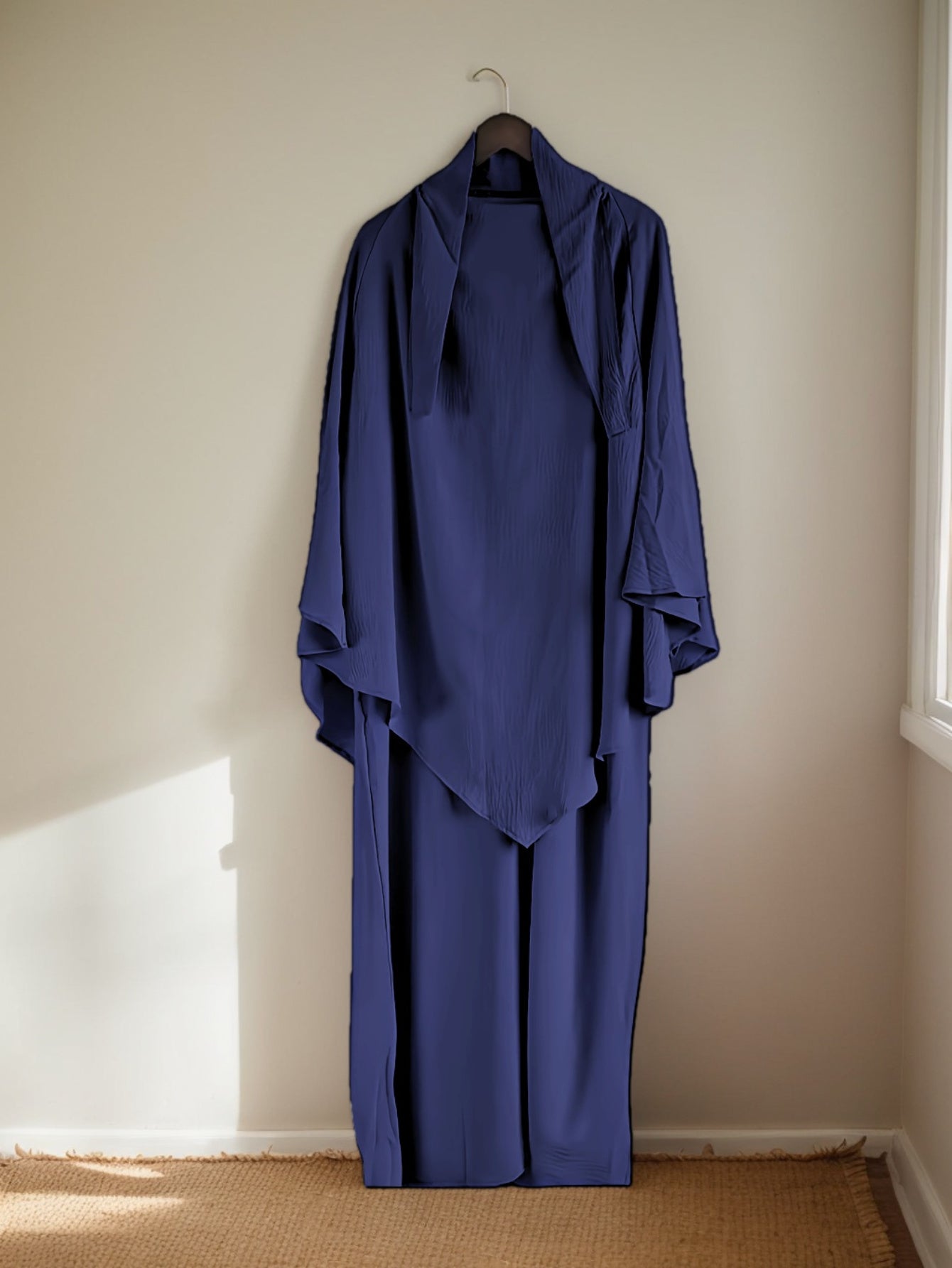 Women's Plus Size Polyester Maxi Abaya Kaftan Long Sleeve Casual Dress