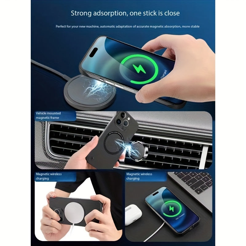 Monochrome Magnetic Phone Case for iPhone Models Wireless Charging Magsafe Compatible